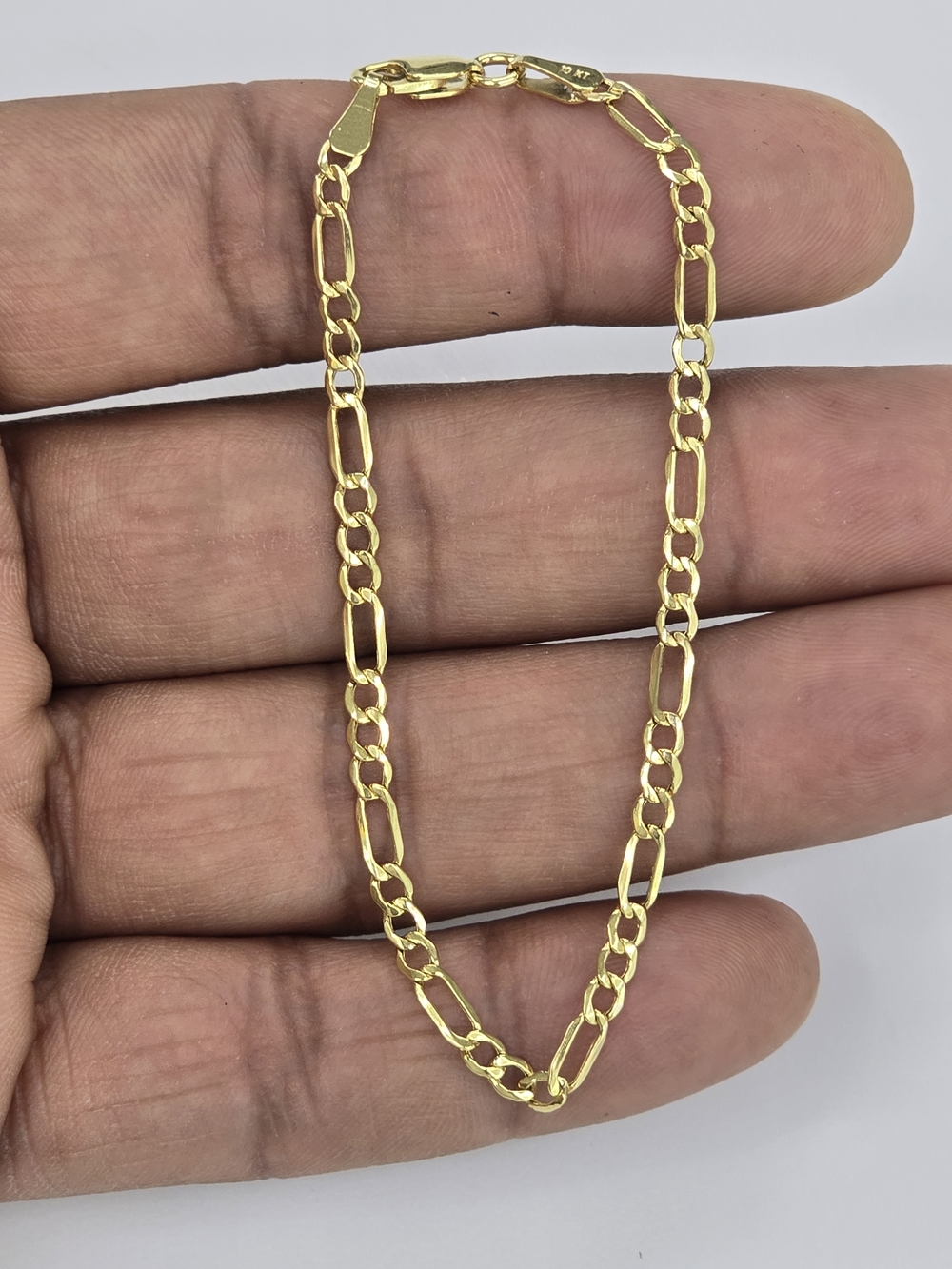 10kt Real Gold Figaro Bracelet